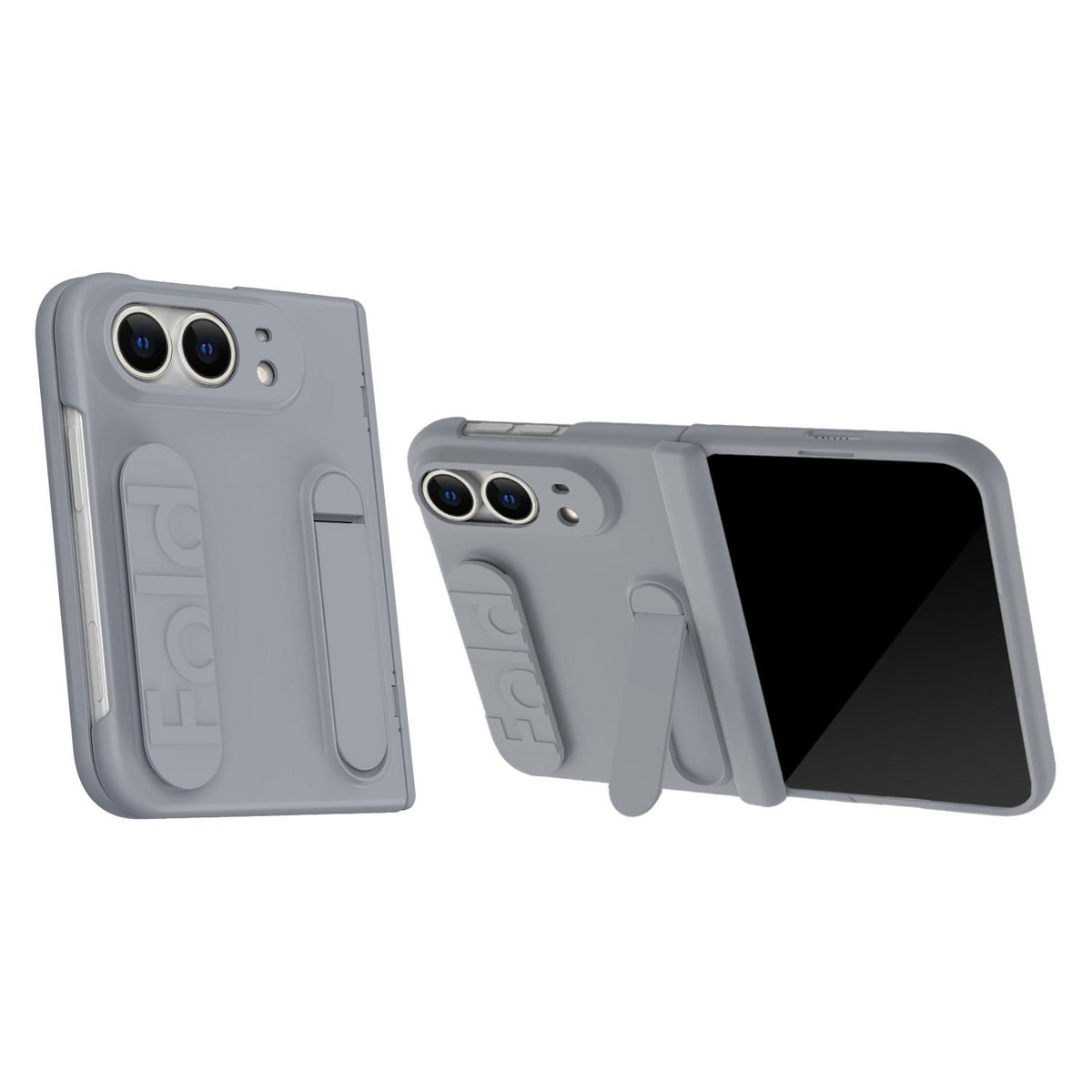 For iPhone Duo Bazher Shell Film Integrated Holder Shockproof Phone Case - Space Gray - SYA003484101B