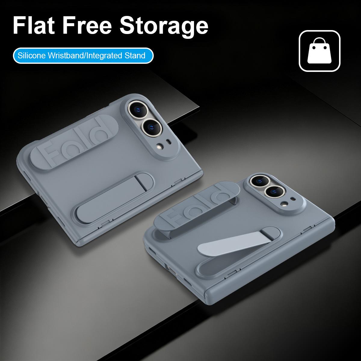 For iPhone Duo Bazher Shell Film Integrated Holder Shockproof Phone Case - Space Gray - SYA003484101B