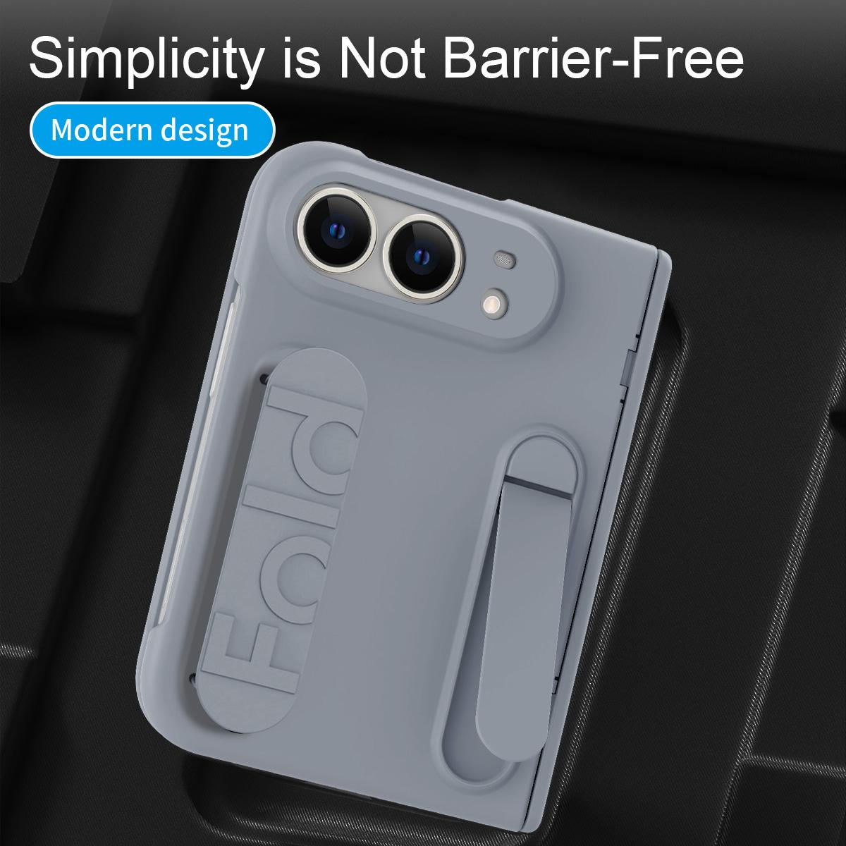 For iPhone Duo Bazher Shell Film Integrated Holder Shockproof Phone Case - Space Gray - SYA003484101B