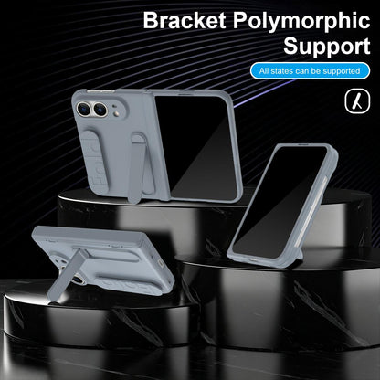 For iPhone Duo Bazher Shell Film Integrated Holder Shockproof Phone Case - Space Gray - SYA003484101B