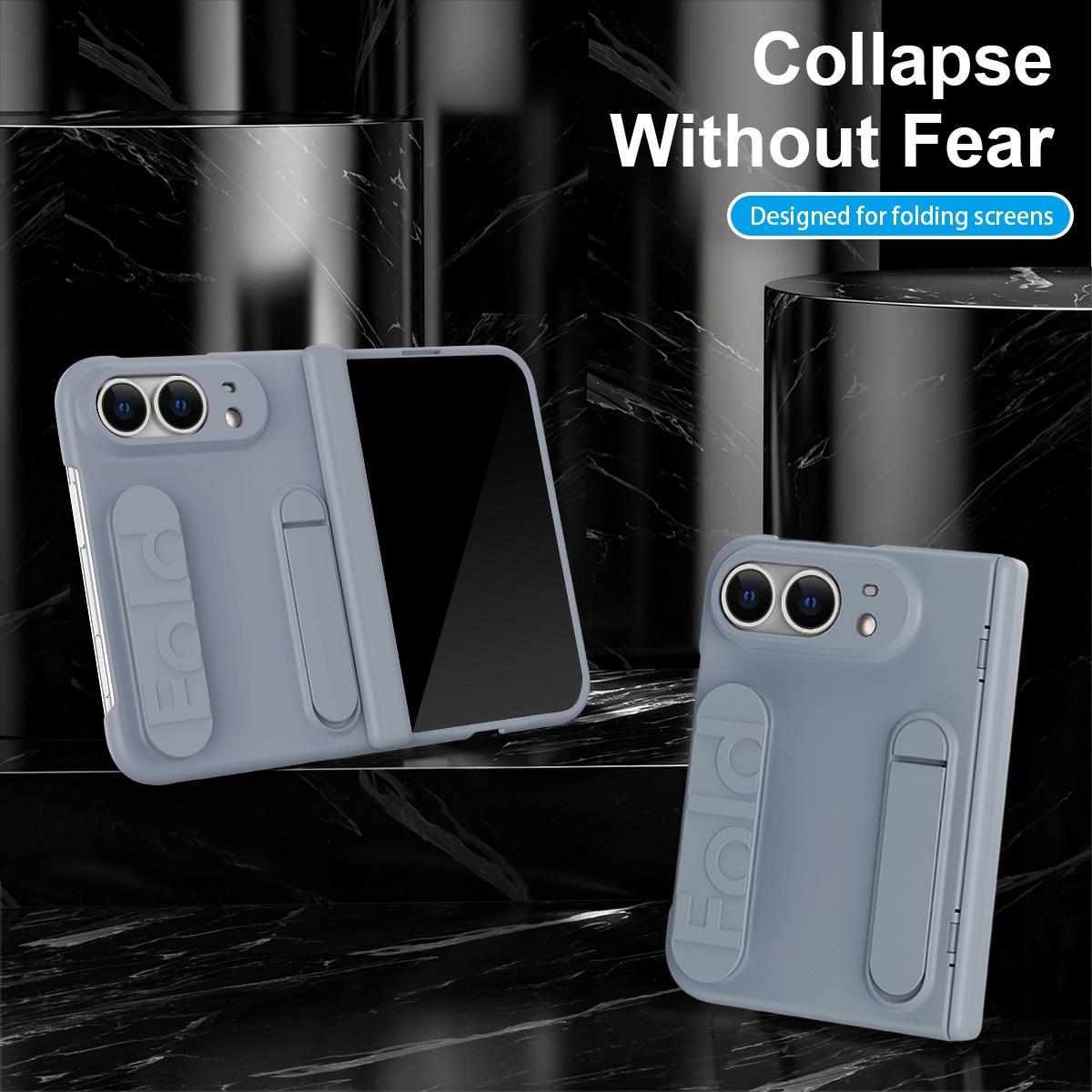 For iPhone Duo Bazher Shell Film Integrated Holder Shockproof Phone Case - Space Gray - SYA003484101B