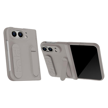 For iPhone Duo Bazher Shell Film Integrated Holder Shockproof Phone Case - Titanium Color - SYA003484101C