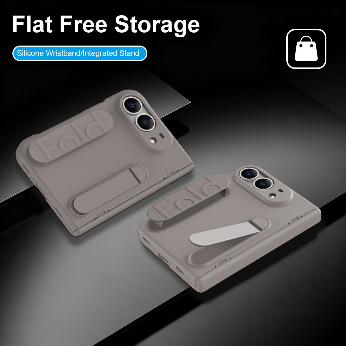 For iPhone Duo Bazher Shell Film Integrated Holder Shockproof Phone Case - Titanium Color - SYA003484101C