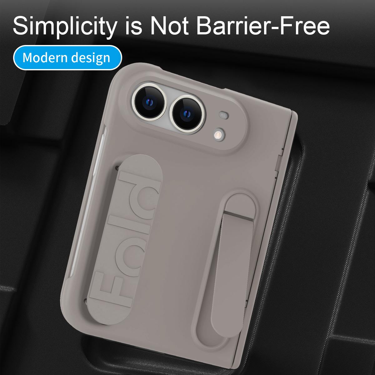 For iPhone Duo Bazher Shell Film Integrated Holder Shockproof Phone Case - Titanium Color - SYA003484101C