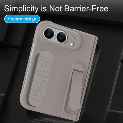 For iPhone Duo Bazher Shell Film Integrated Holder Shockproof Phone Case - Titanium Color - SYA003484101C