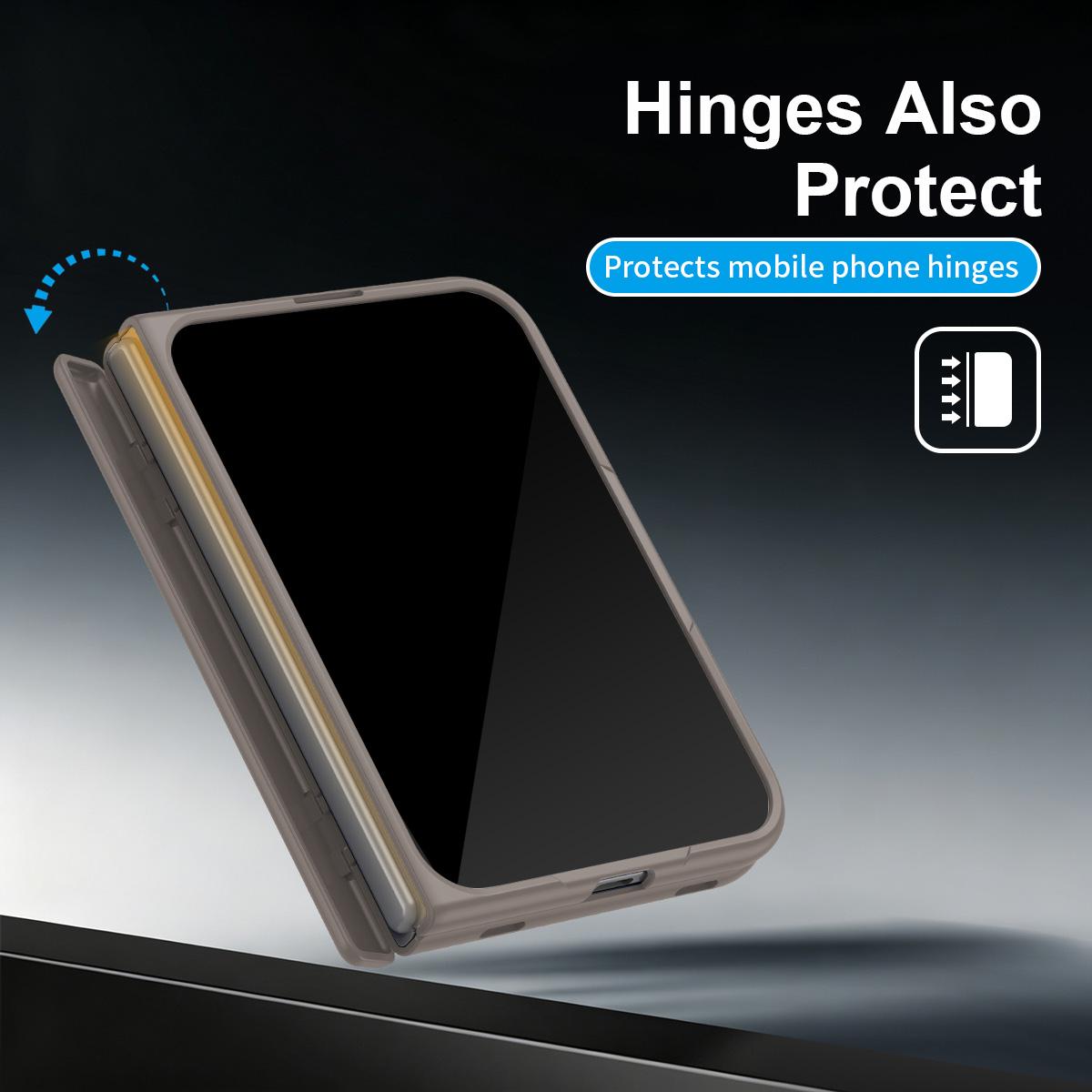 For iPhone Duo Bazher Shell Film Integrated Holder Shockproof Phone Case - Titanium Color - SYA003484101C