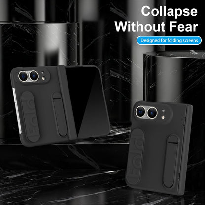 For iPhone Duo Bazher Shell Film Integrated Holder Shockproof Phone Case - Black - SYA003484101D