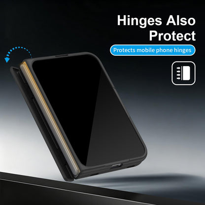 For iPhone Duo Bazher Shell Film Integrated Holder Shockproof Phone Case - Black - SYA003484101D