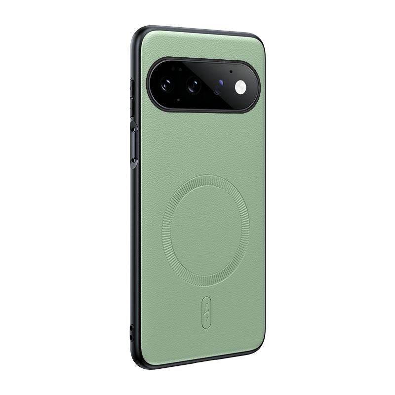 For Google  Pixel 11Pro Plain Leather MagSafe Shockproof Phone Case - Green - SYA003488401C