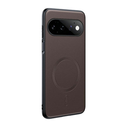 For Google  Pixel 11Pro Plain Leather MagSafe Shockproof Phone Case - brown - SYA003488401D