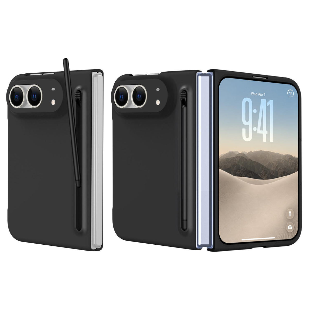 For iPhone Duo Skinfeel Shockproof Phone Case, No Pen - Black - SYA003491001A