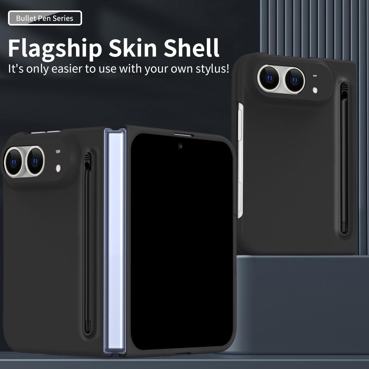 For iPhone Duo Skinfeel Shockproof Phone Case, No Pen - Black - SYA003491001A