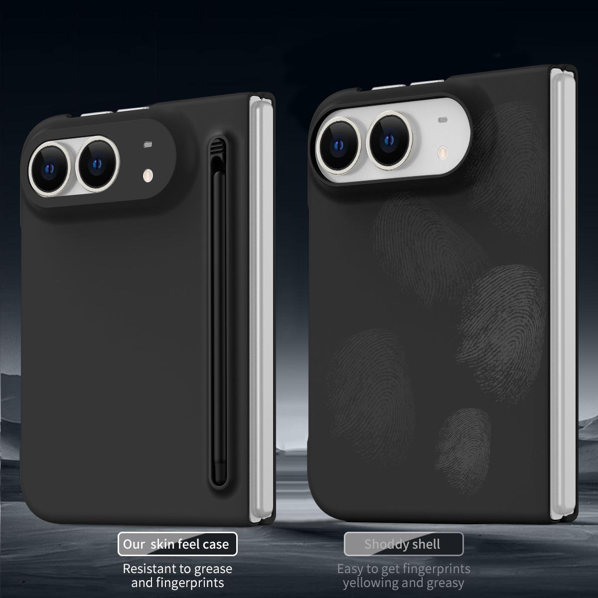 For iPhone Duo Skinfeel Shockproof Phone Case, No Pen - Black - SYA003491001A