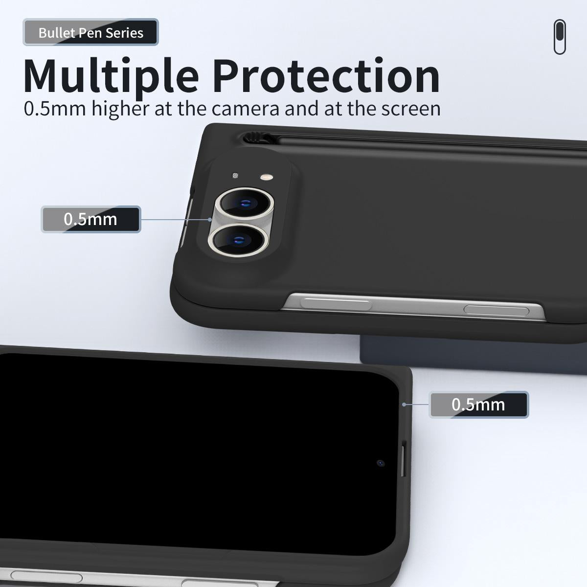 For iPhone Duo Skinfeel Shockproof Phone Case, No Pen - Black - SYA003491001A