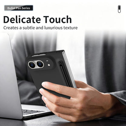 For iPhone Duo Skinfeel Shockproof Phone Case, No Pen - Black - SYA003491001A