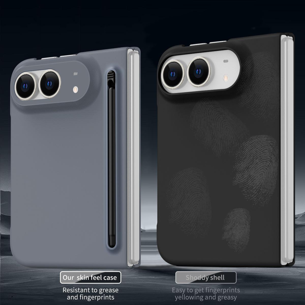 For iPhone Duo Skinfeel Shockproof Phone Case, No Pen - Gray - SYA003491001B