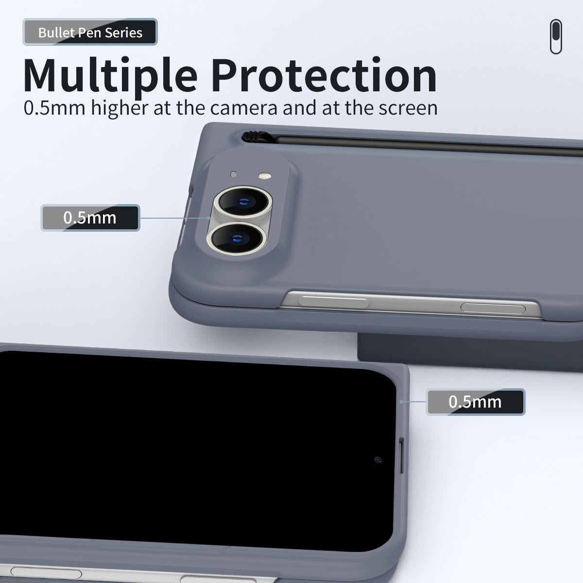 For iPhone Duo Skinfeel Shockproof Phone Case, No Pen - Gray - SYA003491001B
