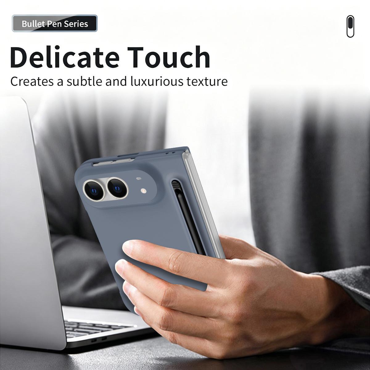 For iPhone Duo Skinfeel Shockproof Phone Case, No Pen - Gray - SYA003491001B