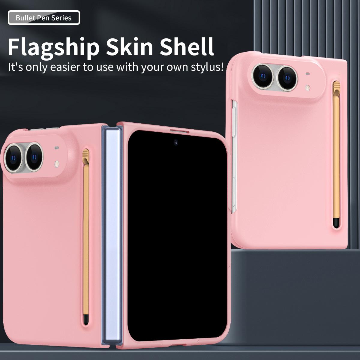 For iPhone Duo Skinfeel Shockproof Phone Case, No Pen - Pink - SYA003491001C