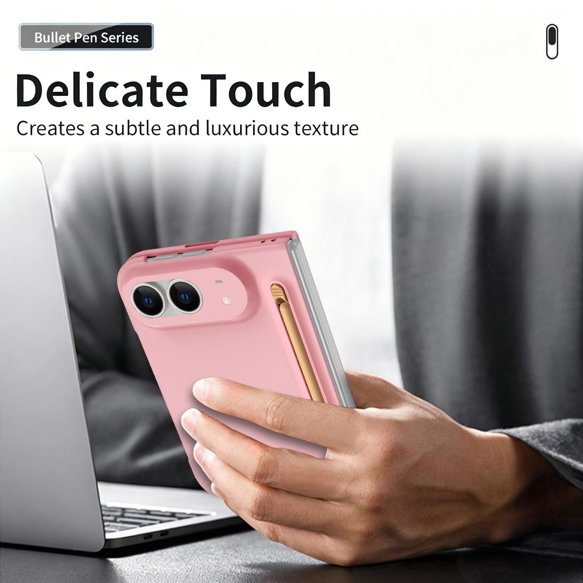 For iPhone Duo Skinfeel Shockproof Phone Case, No Pen - Pink - SYA003491001C