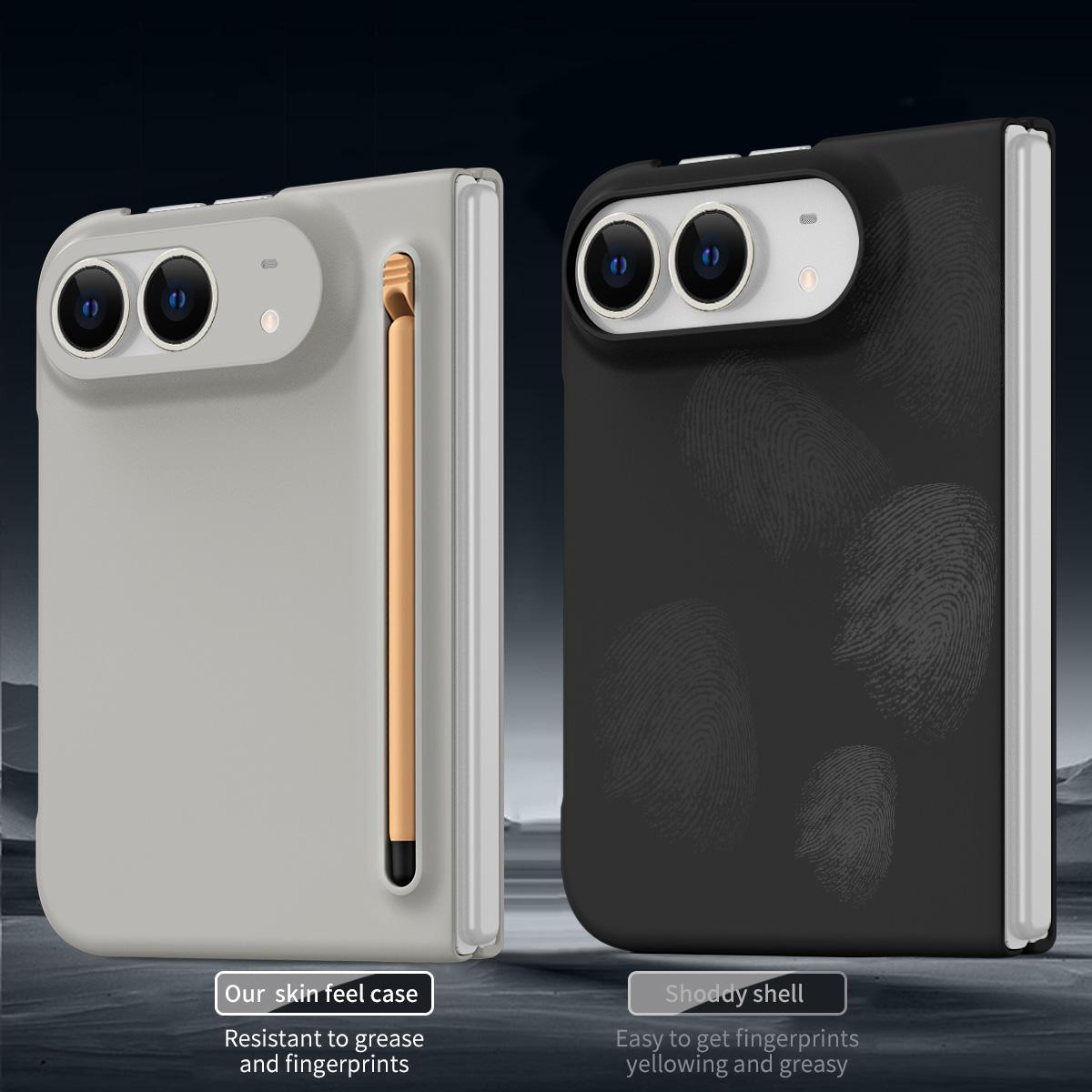 For iPhone Duo Skinfeel Shockproof Phone Case, No Pen - Light Gray - SYA003491001D
