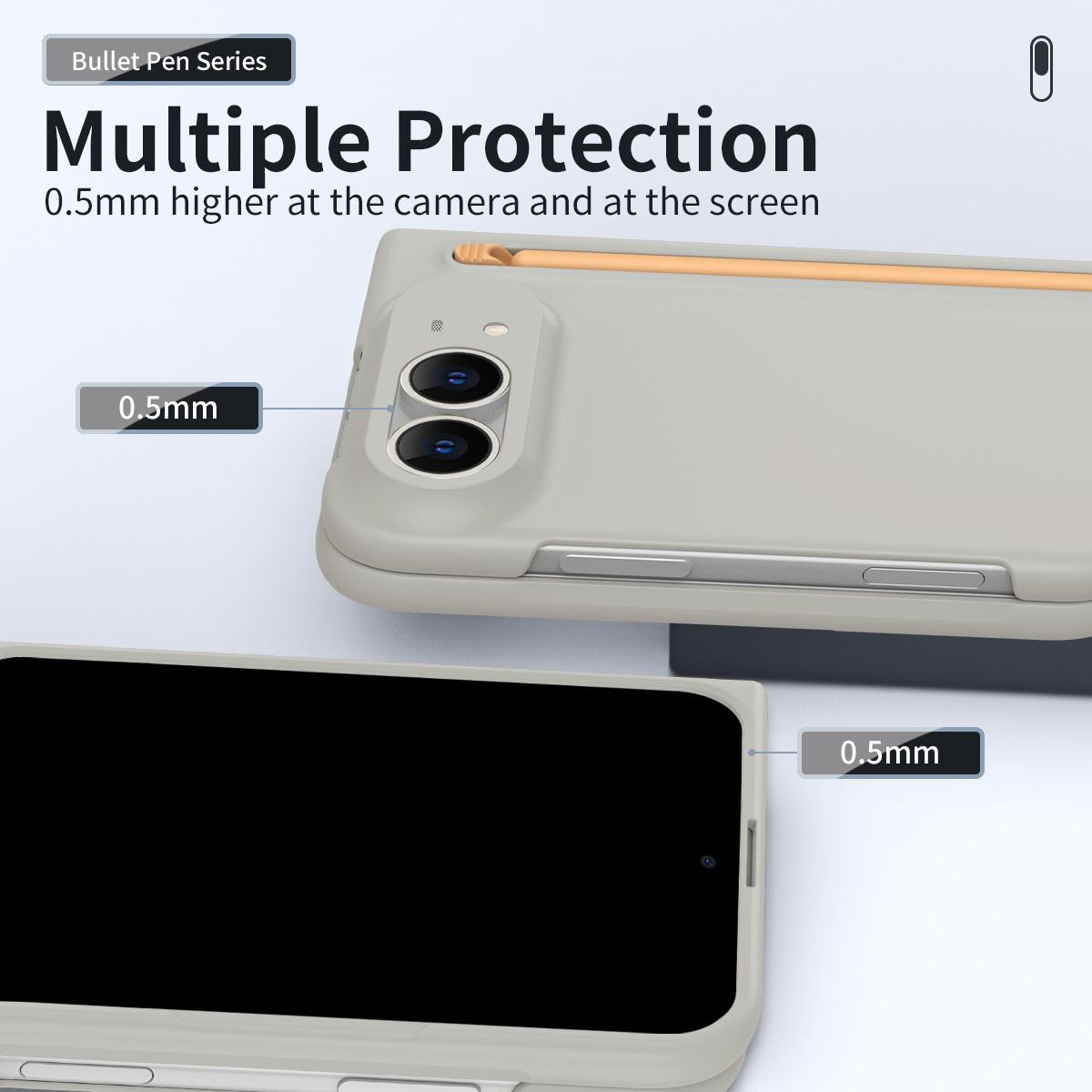 For iPhone Duo Skinfeel Shockproof Phone Case, No Pen - Light Gray - SYA003491001D