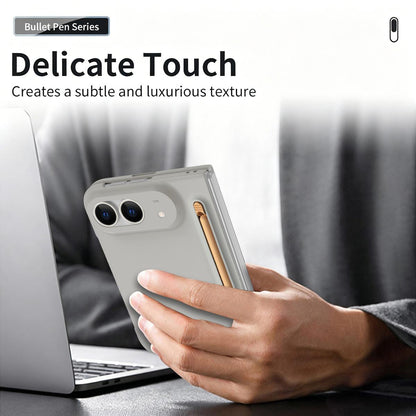 For iPhone Duo Skinfeel Shockproof Phone Case, No Pen - Light Gray - SYA003491001D