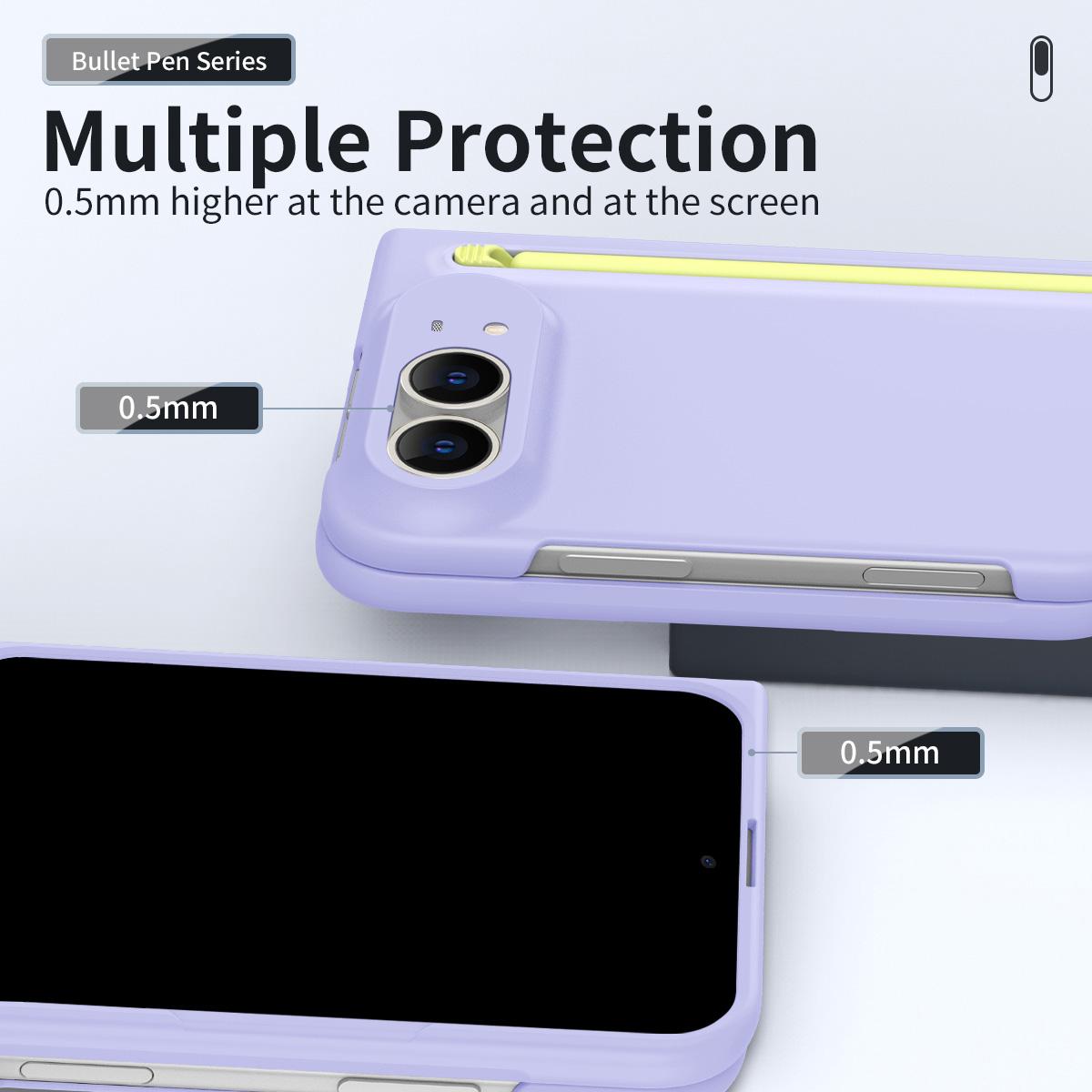 For iPhone Duo Skinfeel Shockproof Phone Case, No Pen - Purple - SYA003491001E