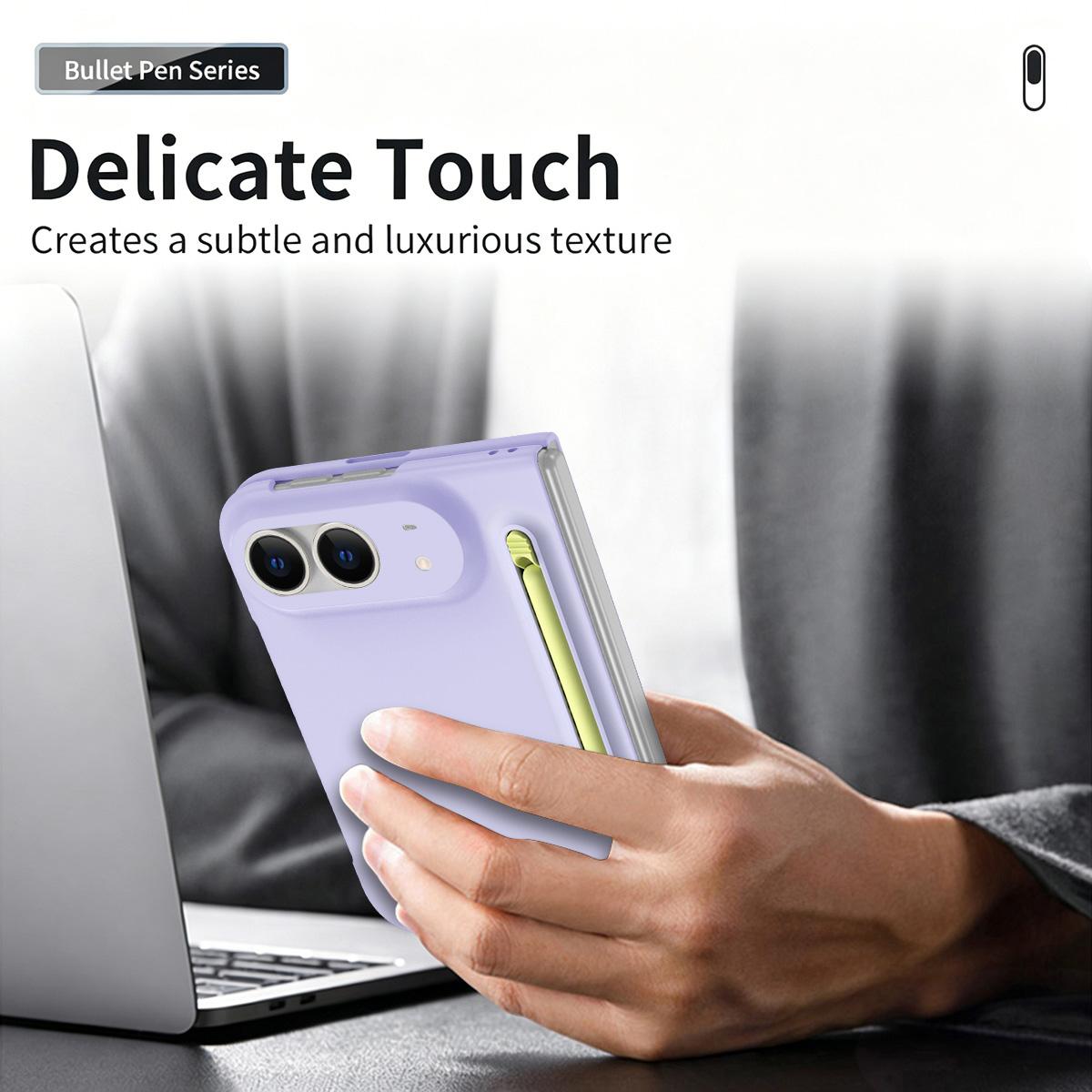 For iPhone Duo Skinfeel Shockproof Phone Case, No Pen - Purple - SYA003491001E