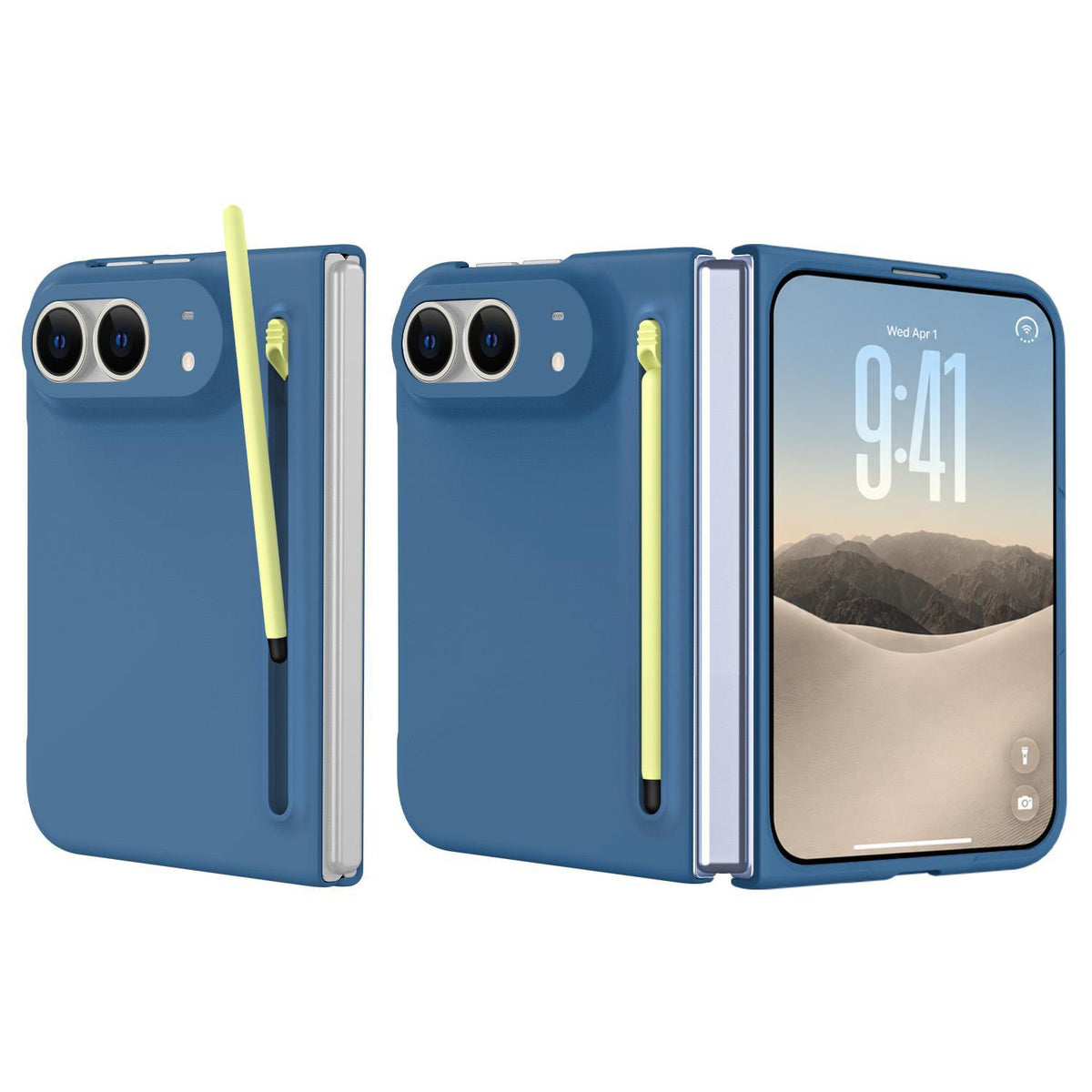 For iPhone Duo Skinfeel Shockproof Phone Case, No Pen - Blue - SYA003491001F