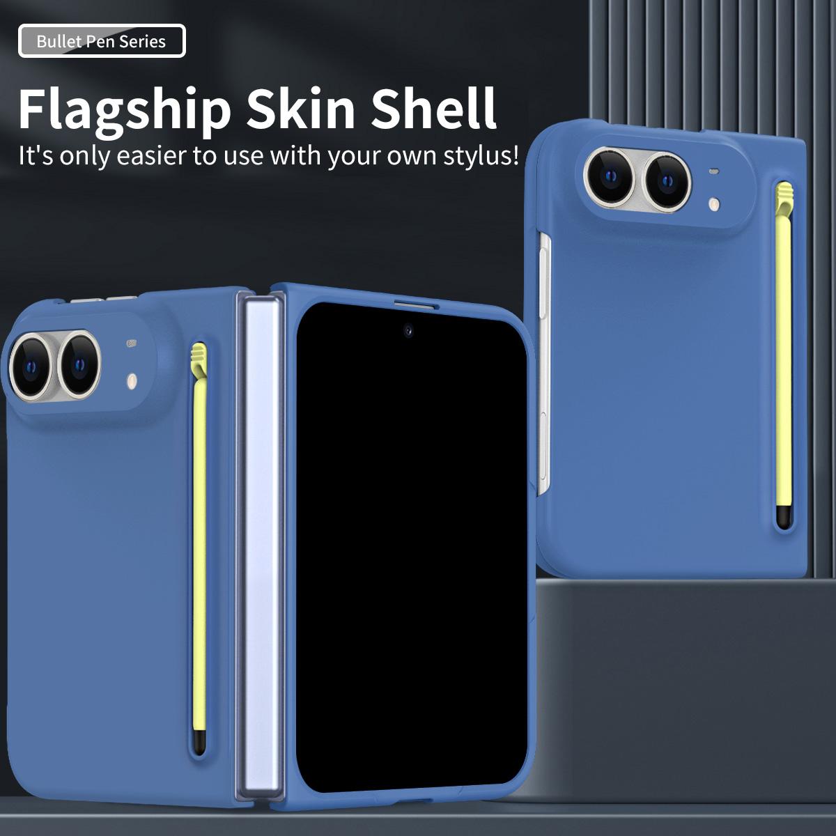 For iPhone Duo Skinfeel Shockproof Phone Case, No Pen - Blue - SYA003491001F