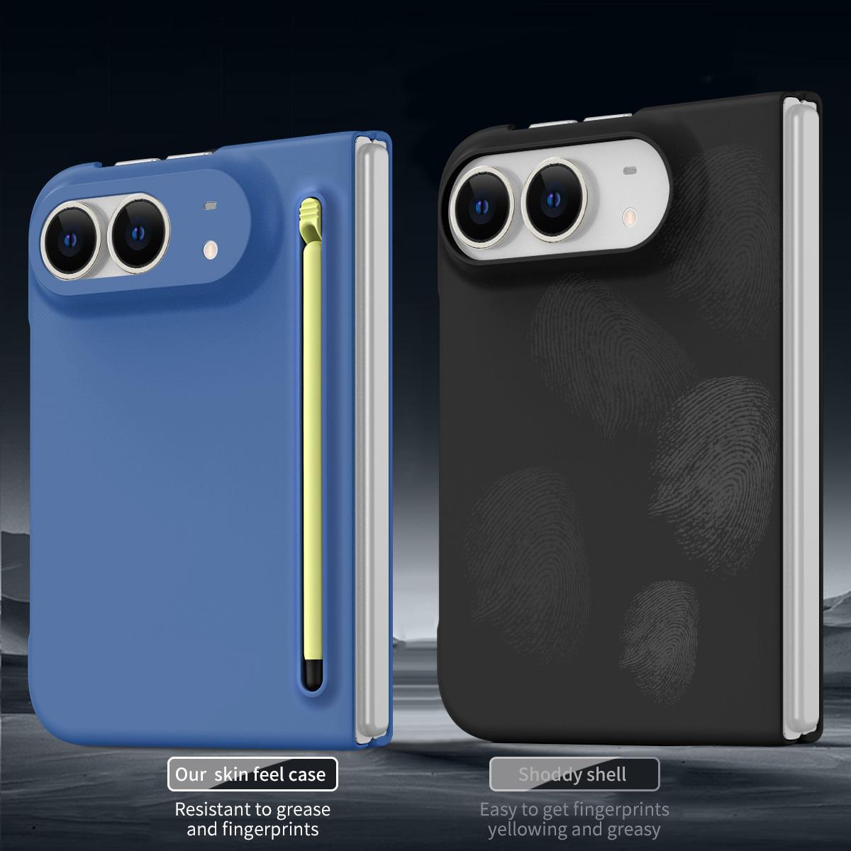 For iPhone Duo Skinfeel Shockproof Phone Case, No Pen - Blue - SYA003491001F