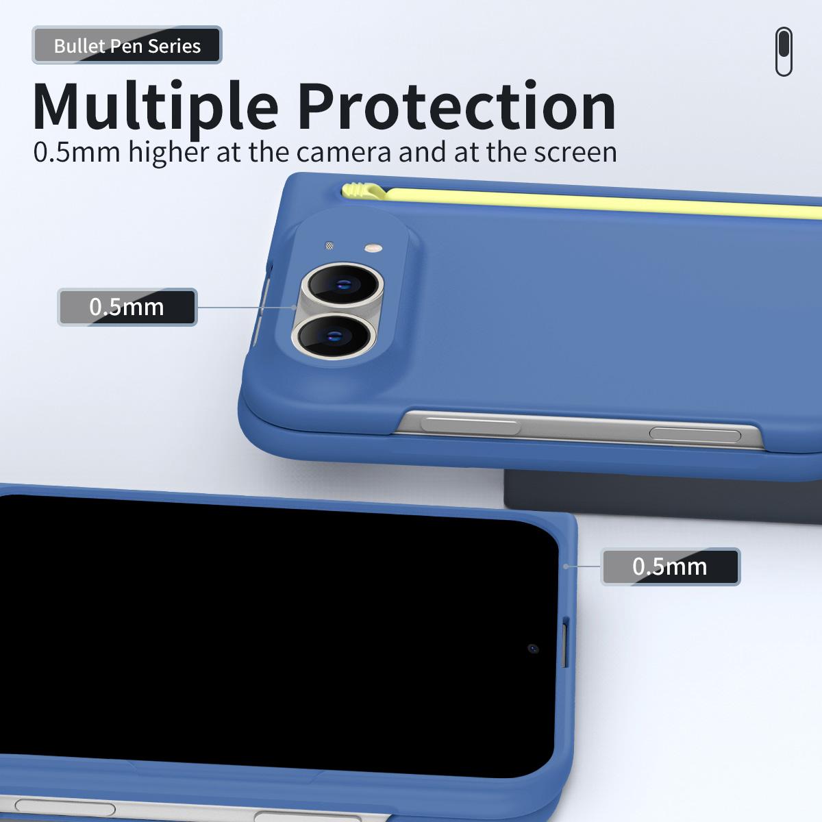 For iPhone Duo Skinfeel Shockproof Phone Case, No Pen - Blue - SYA003491001F