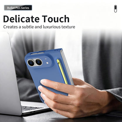 For iPhone Duo Skinfeel Shockproof Phone Case, No Pen - Blue - SYA003491001F