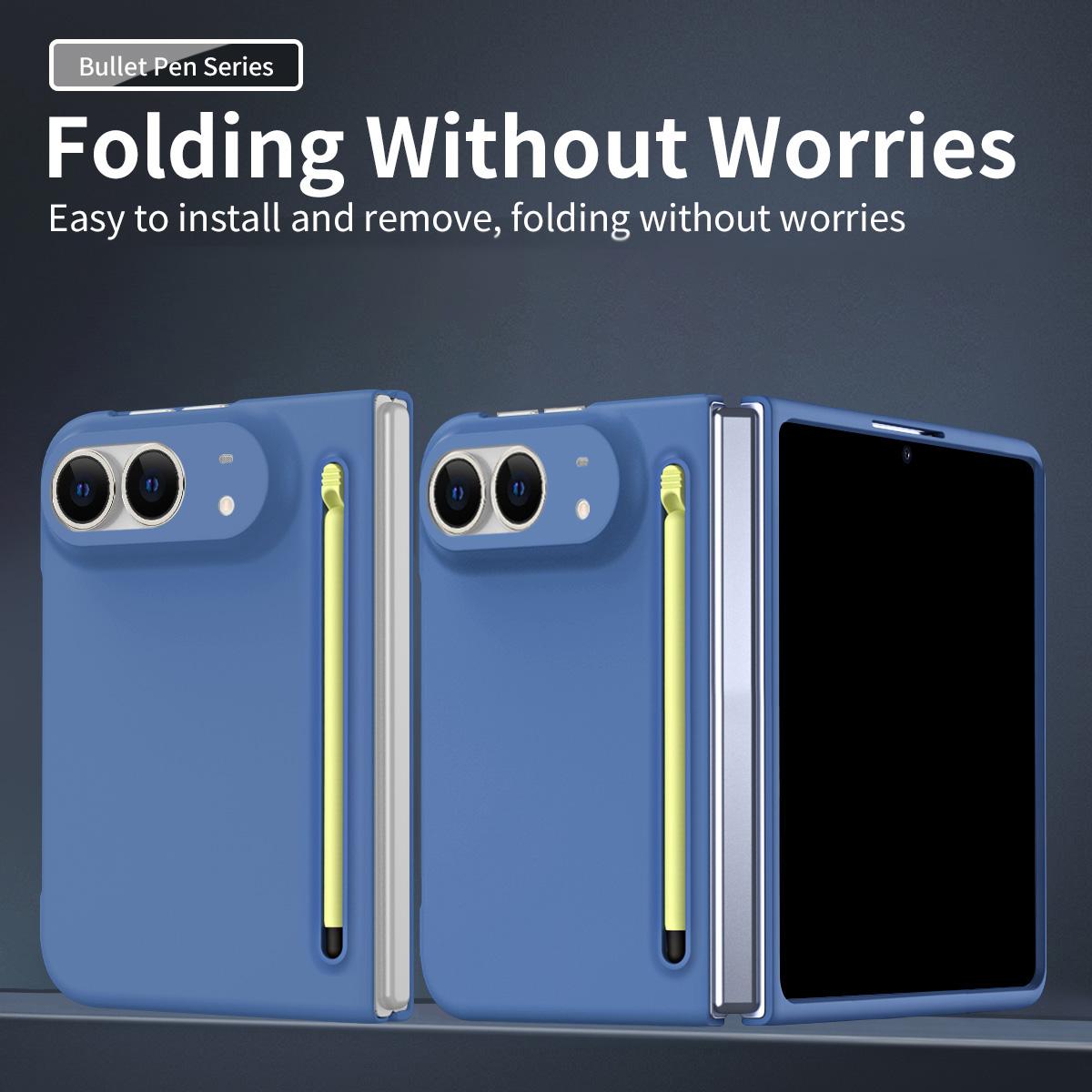 For iPhone Duo Skinfeel Shockproof Phone Case, No Pen - Blue - SYA003491001F