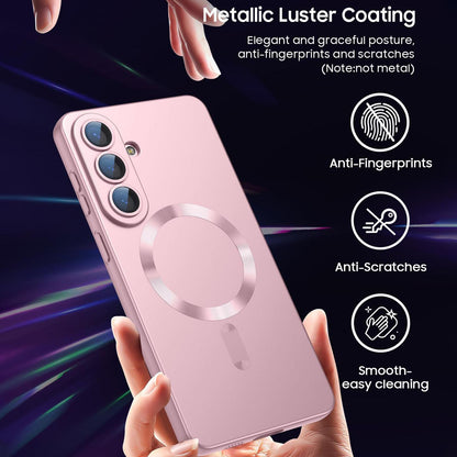 For Galaxy S26 FE 5G Ultra thin Metallic TPU MagSafe Phone Case with Lens Film - Pink - SYA003492702A