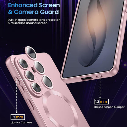 For Galaxy S26 FE 5G Ultra thin Metallic TPU MagSafe Phone Case with Lens Film - Pink - SYA003492702A