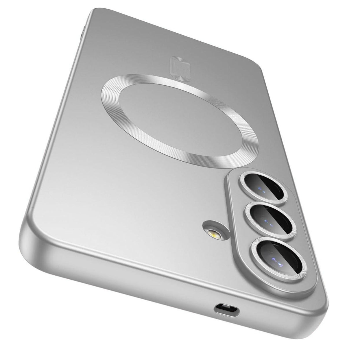 For Galaxy S26 FE 5G Ultra thin Metallic TPU MagSafe Phone Case with Lens Film - Silver - SYA003492702C