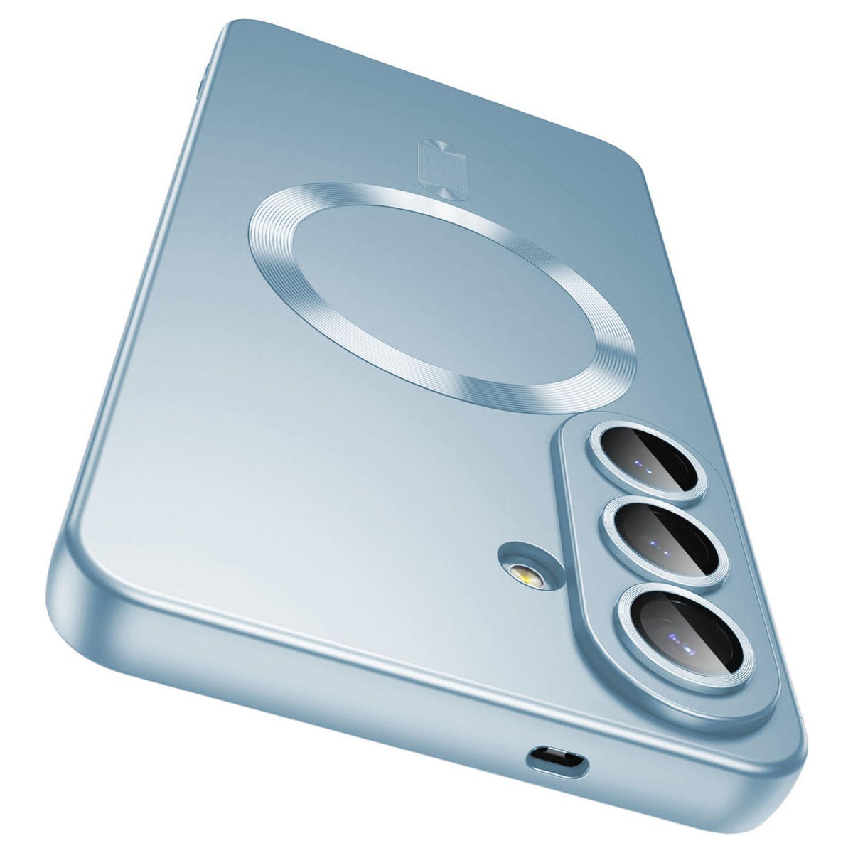 For Galaxy S26 FE 5G Ultra thin Metallic TPU MagSafe Phone Case with Lens Film - Sierra Blue - SYA003492702D