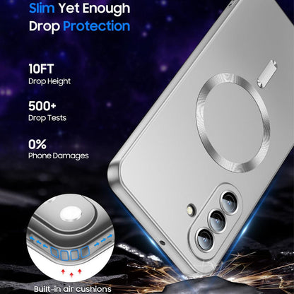 For Galaxy A37 5G Ultra thin Metallic TPU MagSafe Phone Case with Lens Film - Silver - SYA003492707C