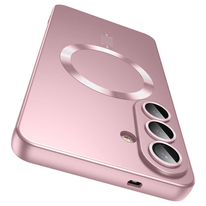 For Galaxy S25 FE 5G Ultra thin Metallic TPU MagSafe Phone Case with Lens Film - Pink - SYA003492709A