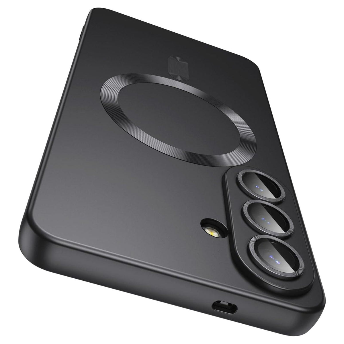 For Galaxy S25 FE 5G Ultra thin Metallic TPU MagSafe Phone Case with Lens Film - Black - SYA003492709B