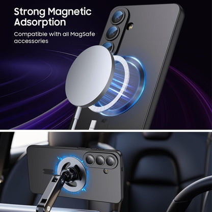For Galaxy S25 FE 5G Ultra thin Metallic TPU MagSafe Phone Case with Lens Film - Black - SYA003492709B
