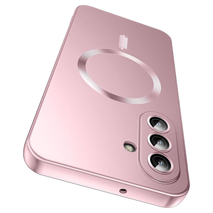 For Galaxy A56 5G Ultra thin Metallic TPU MagSafe Phone Case with Lens Film - Pink - SYA003492712A