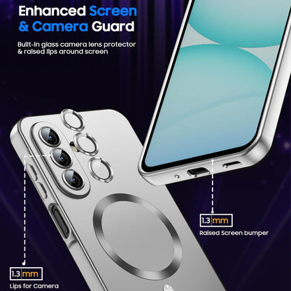 For Galaxy A56 5G Ultra thin Metallic TPU MagSafe Phone Case with Lens Film - Silver - SYA003492712C