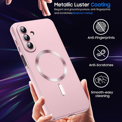 For Galaxy A26 5G Ultra thin Metallic TPU MagSafe Phone Case with Lens Film - Pink - SYA003492713A