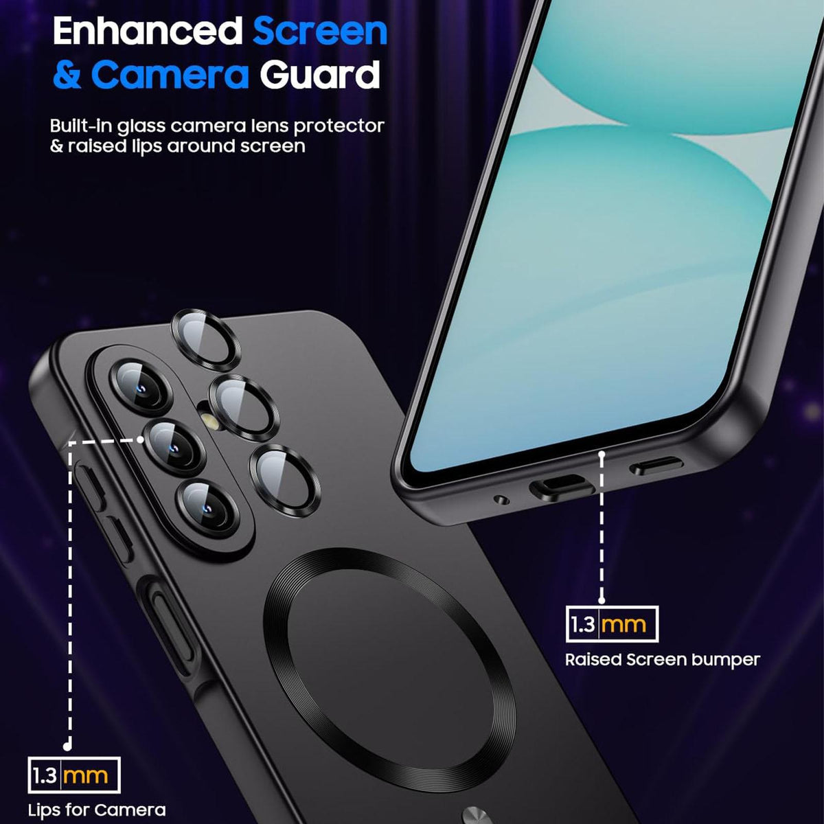 For Galaxy A26 5G Ultra thin Metallic TPU MagSafe Phone Case with Lens Film - Black - SYA003492713B
