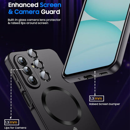 For Galaxy A26 5G Ultra thin Metallic TPU MagSafe Phone Case with Lens Film - Black - SYA003492713B