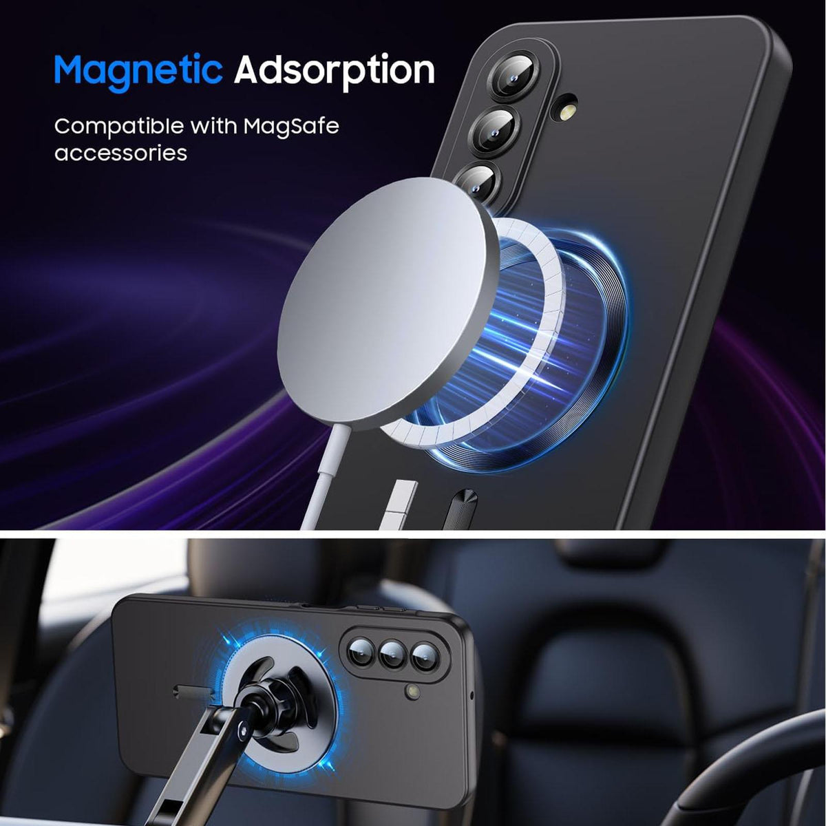 For Galaxy A26 5G Ultra thin Metallic TPU MagSafe Phone Case with Lens Film - Black - SYA003492713B
