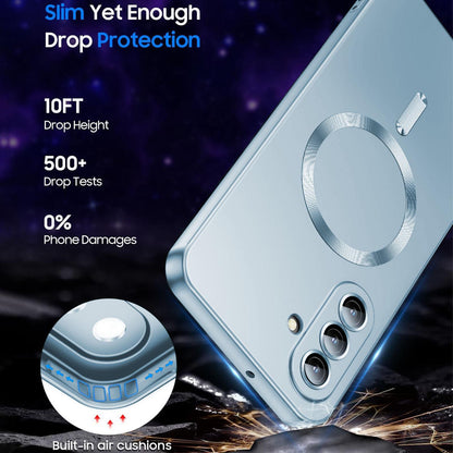 For Galaxy A26 5G Ultra thin Metallic TPU MagSafe Phone Case with Lens Film - Sierra Blue - SYA003492713D